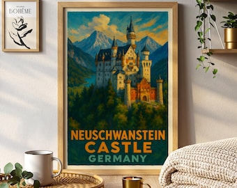 ノイシュヴァンシュタイン城の絵画、城壁アート ヨーロッパ - ドイツ