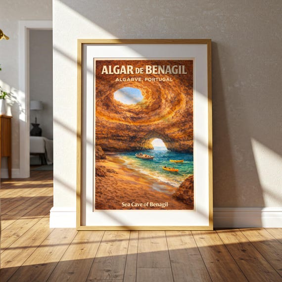 Benagil Cave Poster Matte Vertical Poster | Algarve Portugal