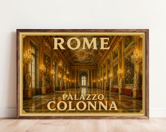 Palazzo Colonna Rome Poster, Italy Travel Wall Art, Vintage Italian Palace Print, Rome Architecture Decor, European Travel Gift