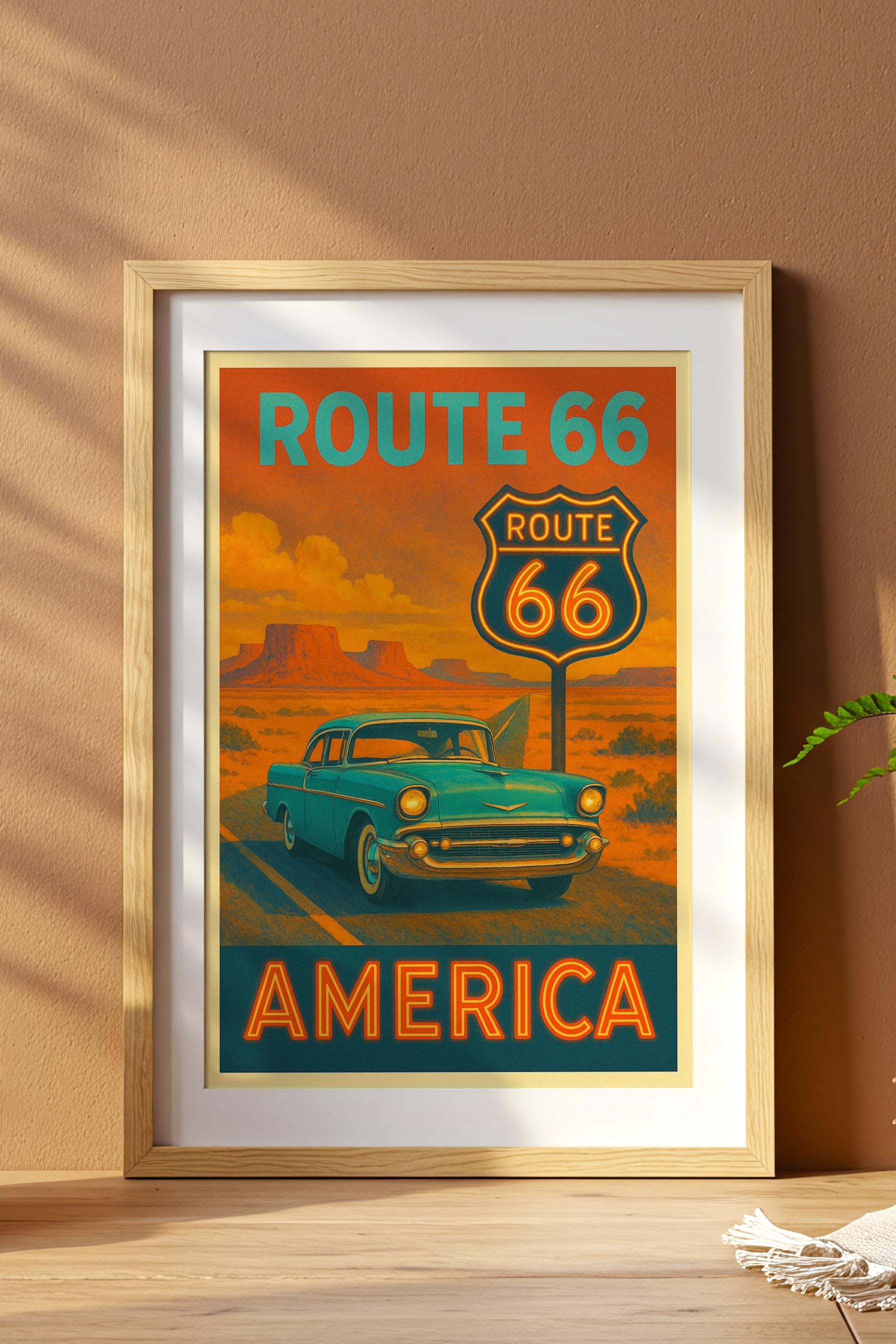 Route 66 Wall Art: Vintage American Road Trip Poster - Etsy