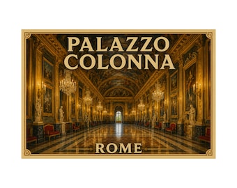 Palazzo Colonna Rome Poster, Galleria Colonna Wall Art, Vintage Italy Travel Print, Italian Palace Decor, Baroque Rome Gift