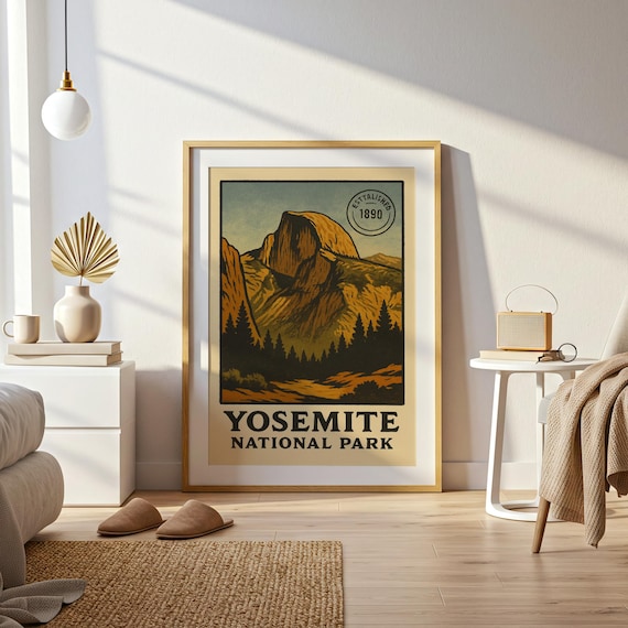 P*P様 oldmtb フレームのみ　YOSEMITE Yosemite Half Dome Print, Vintage National Park Poster - Etsy