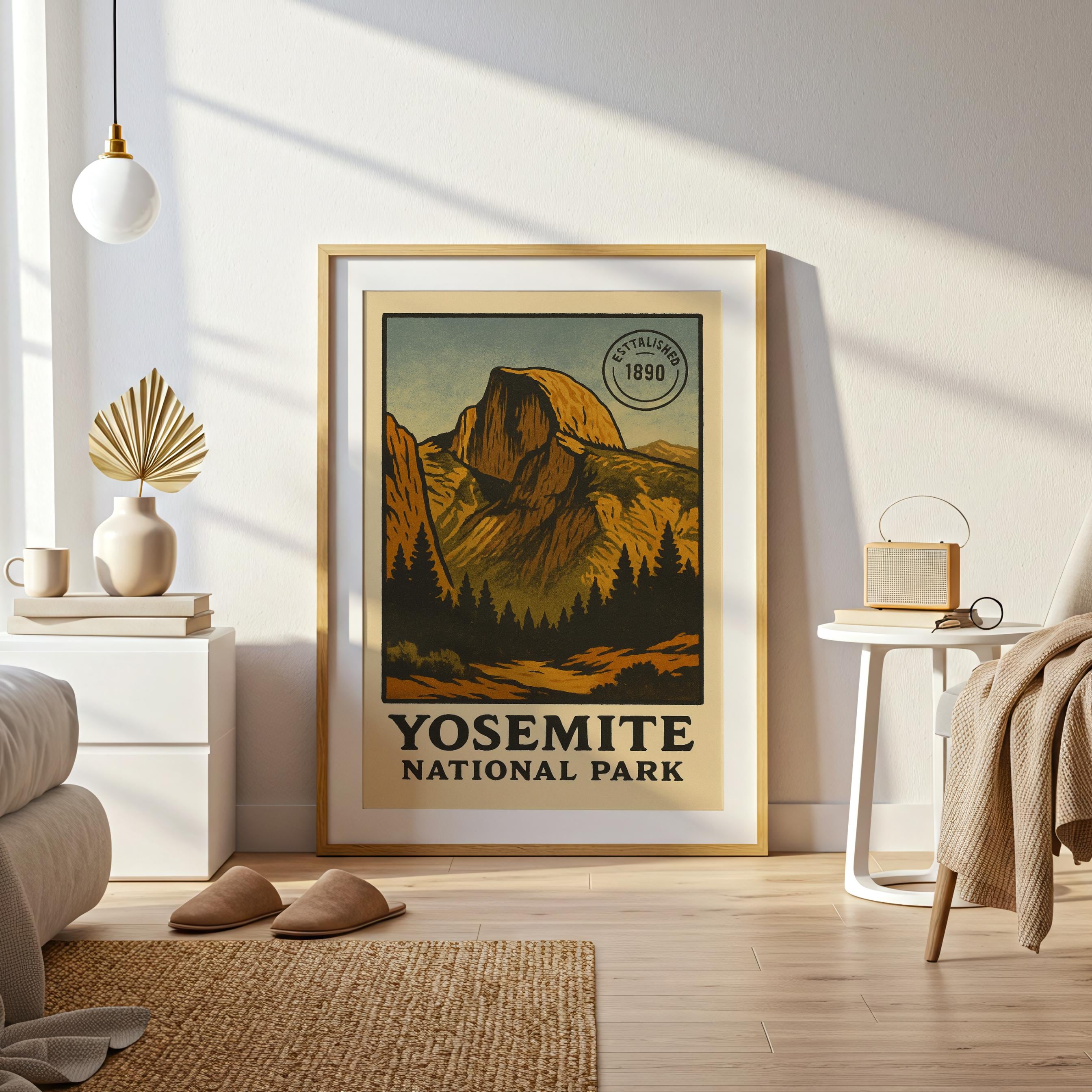 Yosemite Half Dome Print, Vintage National Park Poster - Etsy