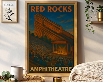 Red Rocks Amphitheatre Print: Colorado Music Venue, Sunset Landscape
