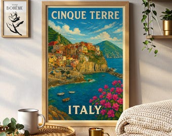 Cinque Terre Italy Travel Poster Wall Art