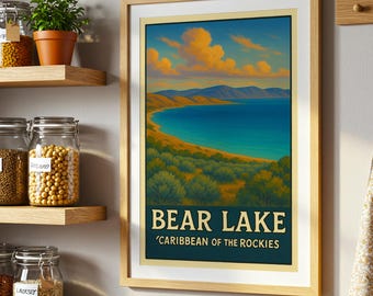 Bear Lake Utah Art Print, Alpine Cabin Decor, Wilderness Wall Art