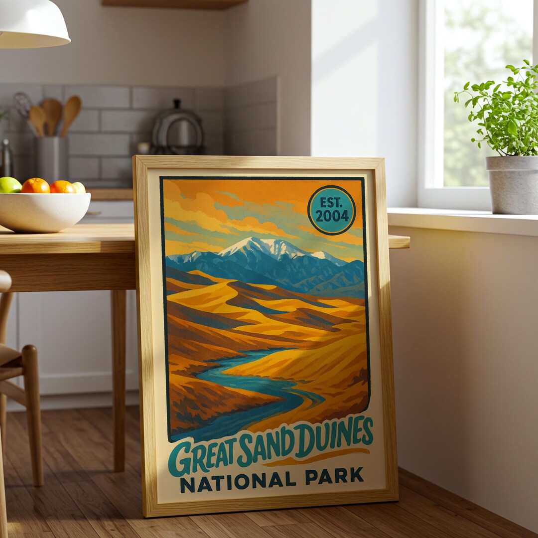 Sand Dunes National Park Poster, Vintage Colorado Desert Art Print - Etsy
