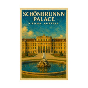 Schönbrunn Palace Vienna Vintage Travel Poster Historic Austrian Landmark Wall Art image 4
