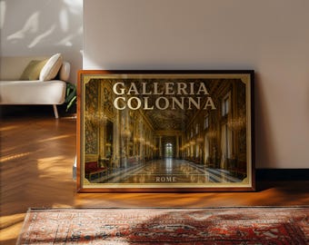 Galleria Colonna Rome Poster, Palazzo Colonna Wall Art, Vintage Italy Travel Print, Italian Palace Decor, Rome Italy Gift
