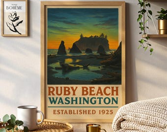 Ruby Beach Washington-print | Schilderachtige PNW kustmuurkunst