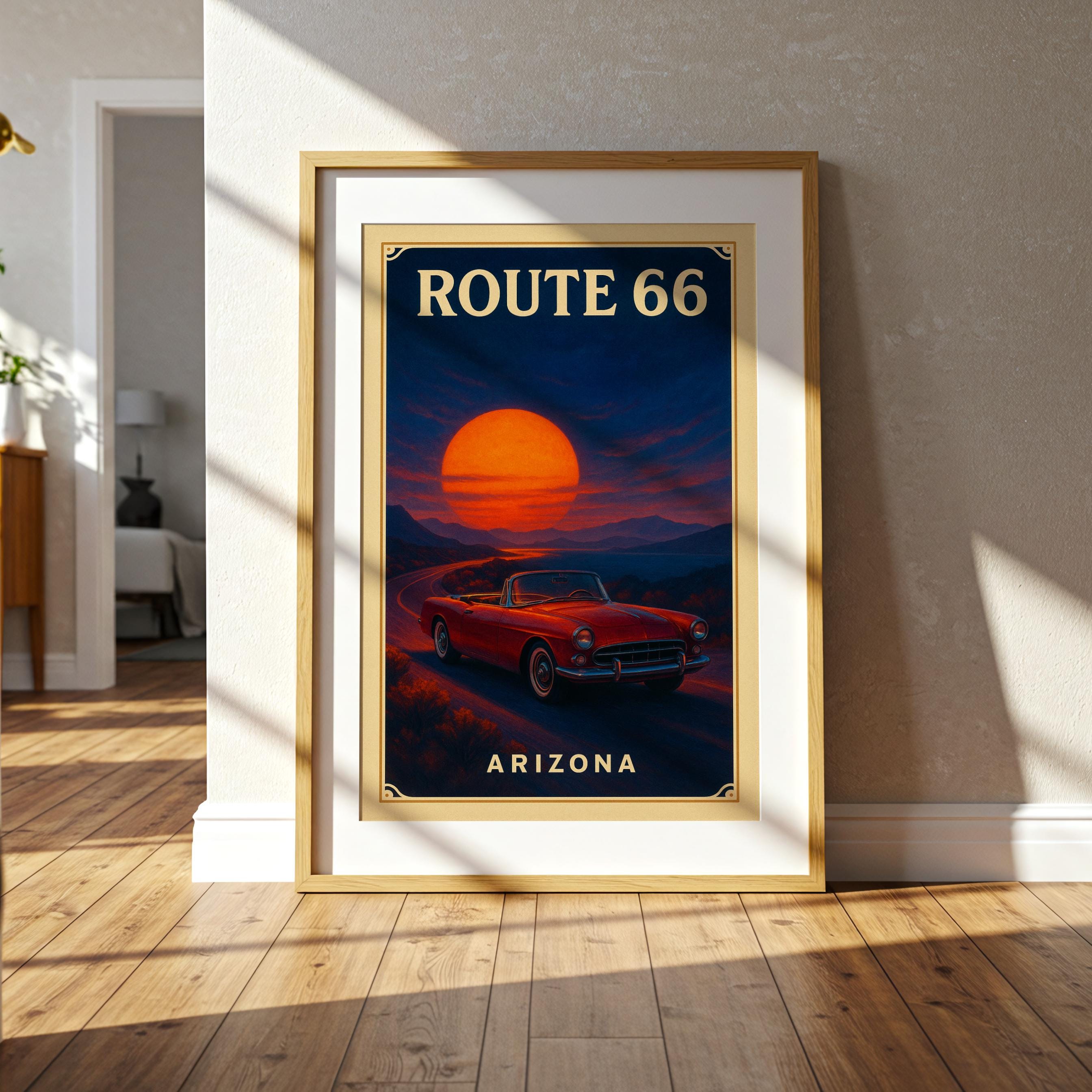Route 66 Arizona Vintage Sunset Road Trip Poster - Etsy