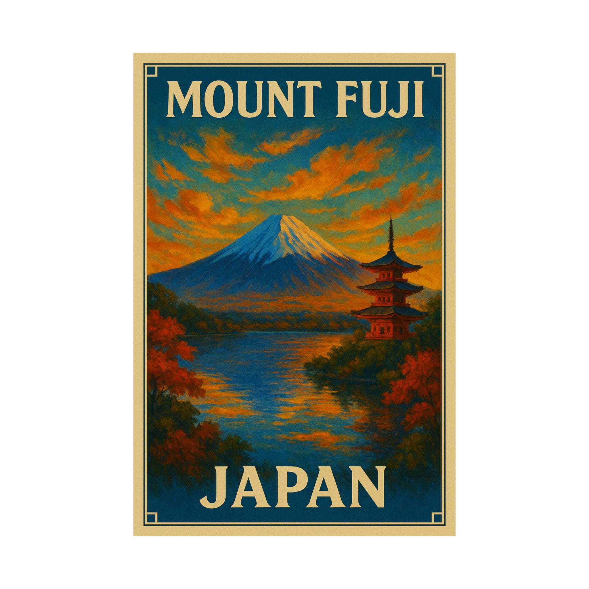 Mount Fuji Japan Vintage Travel Poster Wall Art - Etsy