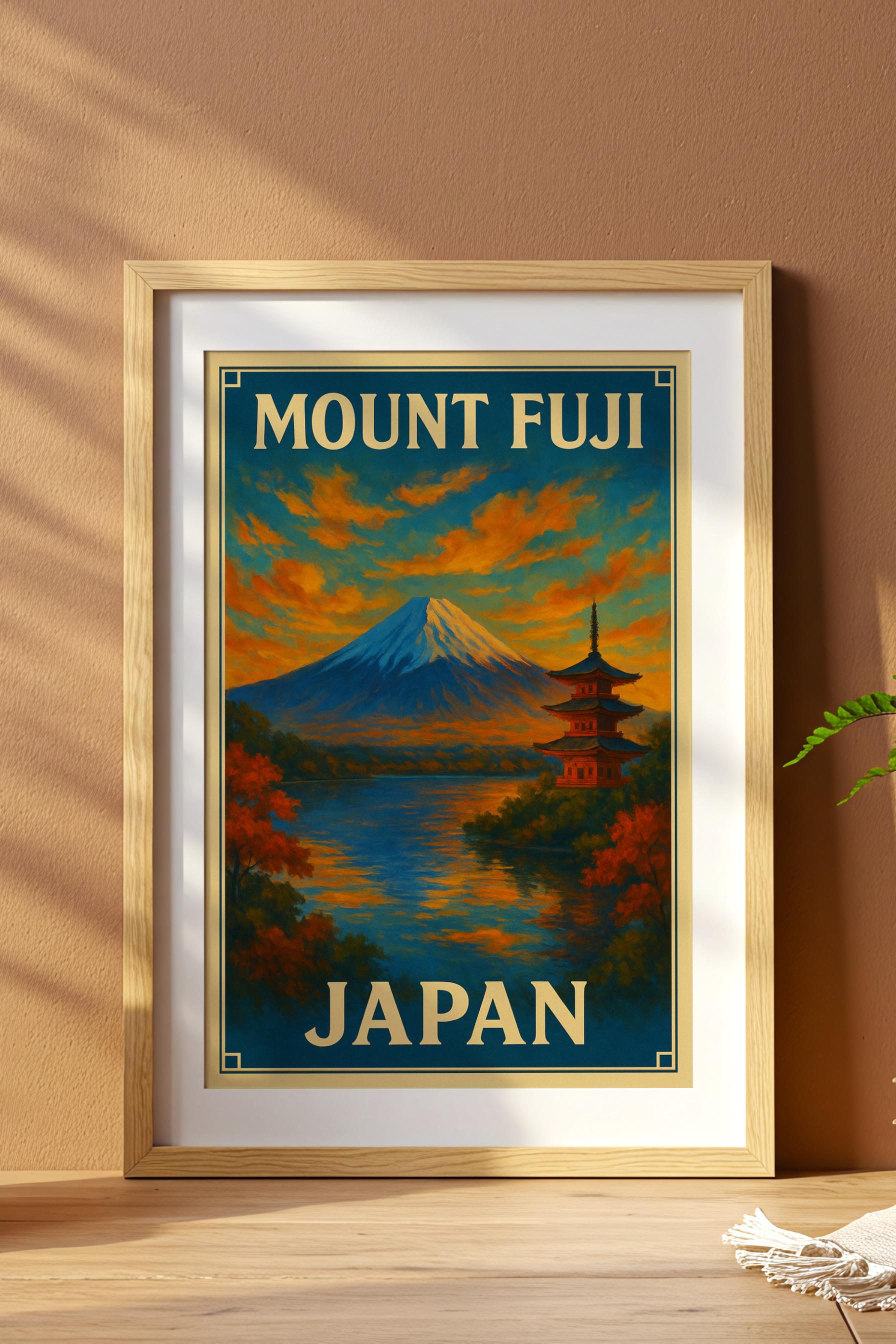 Mount Fuji Japan Vintage Travel Poster Wall Art - Etsy