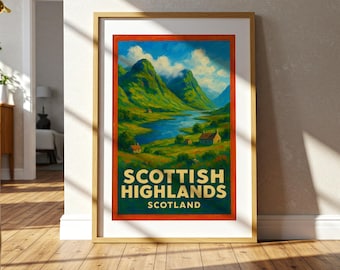 Schottische Highlands Landschaftswand Kunstdruck