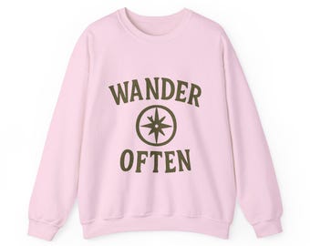 Sweat-shirt d'aventure en plein air, confort de vie en cabine de randonnée, pull confortable pour le camping, pull à col rond unisexe confortable, envie de voyager dans la nature