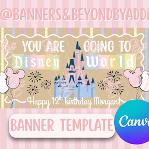 Disney Themed Birthday - Customizable Banner Template