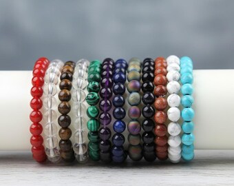 Aretas Braccialetto con perle di pietra preziosa per donne signore uomini 8mm pietra naturale cristallo elastico braccialetti pietra curativa pietra protettiva portafortuna talismano yoga braccialetto