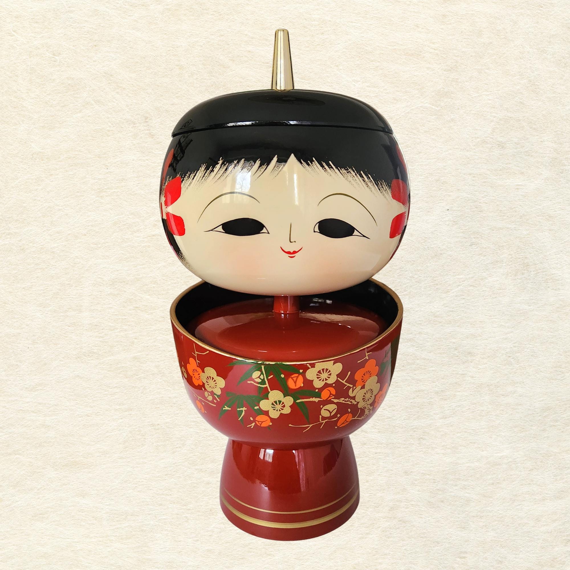 Ancienne Boîte Laquée Japonaise Vintage - Bois Laqué Rectangulaire