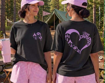 Camping Heart DTF Transfer: Ready to Press Outdoor Adventure Apparel Design