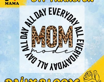 Leopard Mom Mode DTF Transfer: Trendy Mama Heat Press Design, dtf transfers ready to press best seller