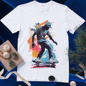 Skateboard Street Art Shirt, Urban Skater Graphic Tee, Cool Graffiti Skate T-Shirt, DTF Transfer, Gang Sheet, Ready to Press, Heat Transfers