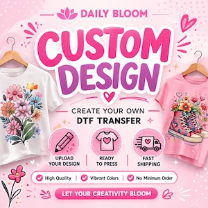 Custom DTF Transfer | Personalized Heat Transfer | Ready to Press | Iron On