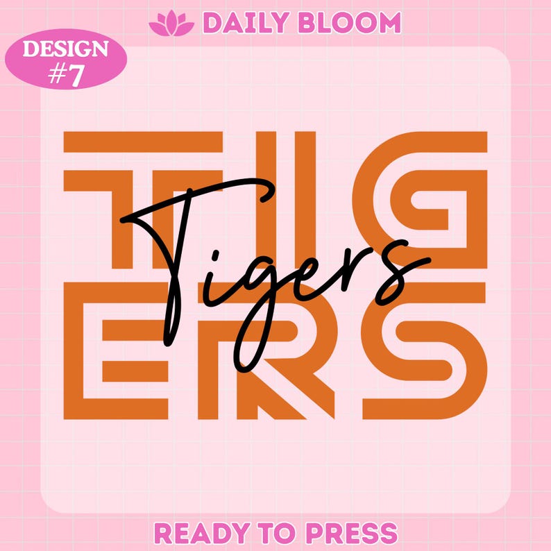 Tigers DTF Transfer, Tiger Mascot School Spirit, Ready to Press Heat ...