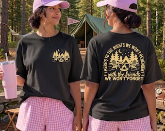 Camping Adventure DTF Transfer: Nights with Friends Design (Ready to Press)