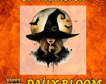 Witch DTF Transfer, Halloween Heat Transfer, Ready to Press, Bats, Full Moon