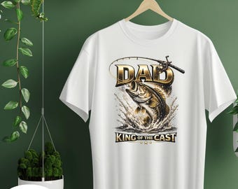Dad King of the Cast Fishing DTF Transfer (Ready to Press)