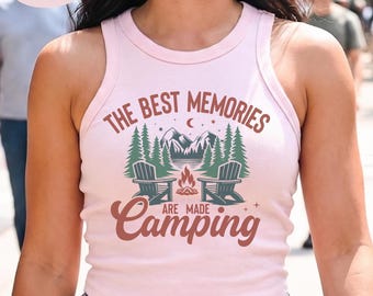 Camping Memories DTF Transfer: Mountain Nature Scene, Ready to Press Apparel Design
