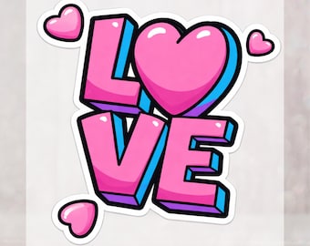Love Heart DTF Heat Transfer | Pink Valentine Design, Ready to Press