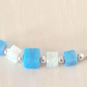 Jewelry chain silver 925 opal rhodium-plated wedding engagement gift best friend set possible opal necklace filigree minimalist