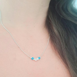Jewelry chain silver 925 opal rhodium-plated wedding engagement gift best friend set possible opal necklace filigree minimalist