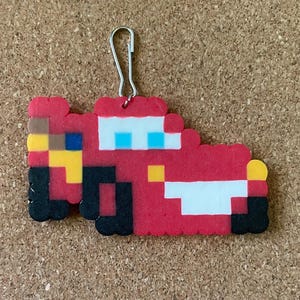 Lightning McQueen- Perler Bead Keychain