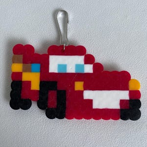Lightning McQueen- Perler Bead Keychain
