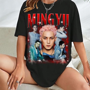 Retro Mingyu Seventeen Kpop T-Shirt, Seventeen Right Here World Tour Shirt, Seventeen Happy Burstday Shirt,Seventeen Nana Tour Members Tee
