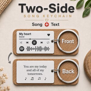 Custom Song Keychain Personalized Music Keychain Engraved Metal Keyring Anniversary Gift for Boyfriend Girlfriend