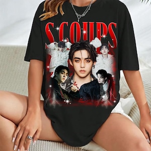 Retro S.coups Seventeen Kpop T-Shirt, Seventeen Right Here World Tour Shirt, Seventeen Happy Burstday Shirt,Seventeen Nana Tour Members Tee