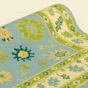 Tapis noués à la main de style Oushak faits main pour le salon - Tapis contemporain de style antique 4 x 6, 5 x 8, 6 x 9, 8 x 10, 9 x 12, 10 x 14