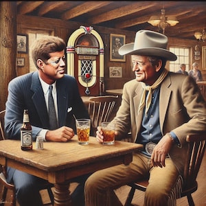 Cowboy & Commander – JFK and John Wayne in the Saloon of Legends
