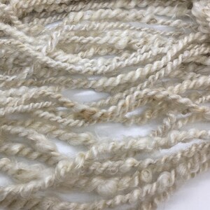 Handspun Mohair Yarn, All Natural, Undyed, White, 8 oz, 45 yards, 2-ply, Super Bulky Weight, Soft, Rustic, Textured, Weaving, Knitting image 4