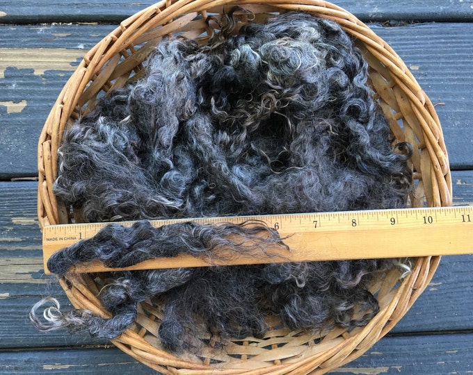 2 Oz Washed Kid Mohair Locks in gunpowder Black Etsy