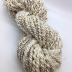 Handspun Mohair Yarn, All Natural, Undyed, White, 8 oz, 45 yards, 2-ply, Super Bulky Weight, Soft, Rustic, Textured, Weaving, Knitting image 3