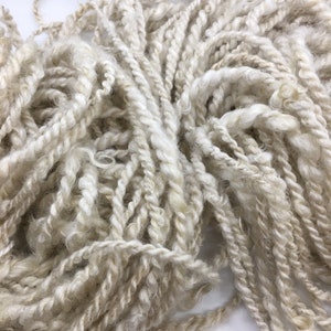 Handspun Mohair Yarn, All Natural, Undyed, White, 8 oz, 45 yards, 2-ply, Super Bulky Weight, Soft, Rustic, Textured, Weaving, Knitting image 2
