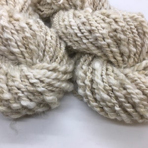 Handspun Mohair Yarn, All Natural, Undyed, White, 8 oz, 45 yards, 2-ply, Super Bulky Weight, Soft, Rustic, Textured, Weaving, Knitting image 7