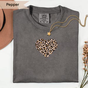 Edgy Leopard Print Heart T-shirt - Unisex DTG Print Shirt