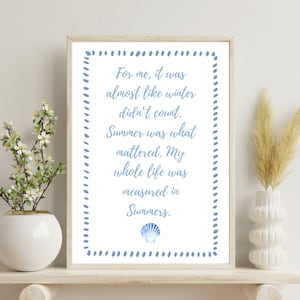 The Summer I Turned Pretty Poster | TSITP Print | Digital Print | Jenny Han | Coastal Print | Summer Poster