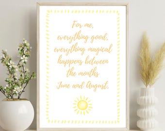 The Summer I Turned Pretty Print | TSITP, June & August (Digital Print)