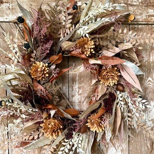 Boho Fall Wreath with pampas’s grass and fall neutrals